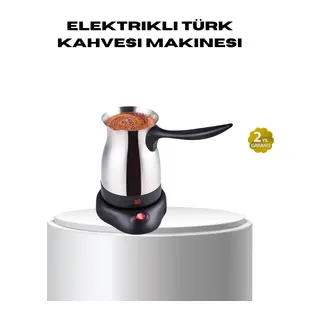 Paslanmaz Çelik Elektrikli Cezve 800W 6 Fincan Kapasiteli