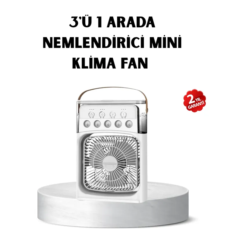 USB Bağlantılı Taşınabilir Mini Klima Fan 500ML Su Hazneli ve Sessiz Çalışma