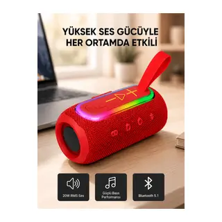 Mavi Taşınabilir Bluetooth Hoparlör Kompakt Tasarım ve Güçlü Ses