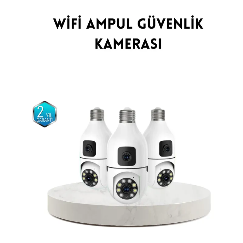 Ampul Tipi WiFi Kamera 2MP Lensli Full HD Görüntü ve Akıllı Hareket Algılama (Kopya)