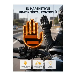 176 LED Amber Renkli El Hareketiyle Kontrol Edilen Motosiklet Dönüş Sinyali