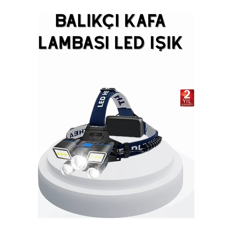 Profesyonel Şarjlı LED Far – IPX5 Suya Dayanıklı, 4 Işık Modu, Hareket Sensörlü