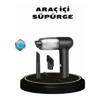 Taşınabilir Vakumlu Araç Süpürgesi – Katlanabilir Sap, Yıkanabilir Filtre, 120W Motor