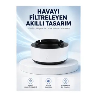 Hava Temizleyici Küllük,Duman Filtreli, Sessiz Çalışan, Şık Tasarım