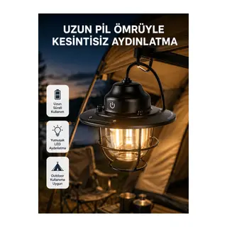 Outdoor Retro Kamp Işığı Uzun Ömürlü Pil Taşınabilir Suya Dayanıklı