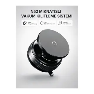 Mıknatıslı Araç Telefon Tutucu Vakum Teknolojili 360° Ayarlanabilir