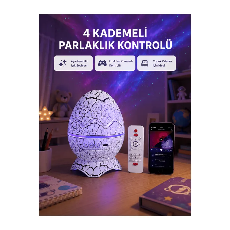 Galaksi Efektli Dinozor Yumurta Projektör – Yüksek Çözünürlüklü