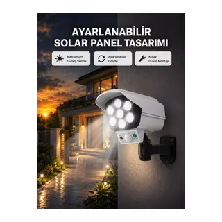 PVC+PC Malzemeli, 2'si 1 Arada Güvenlik Lambası – Ayarlanabilir Başlık ve Panel Açısı