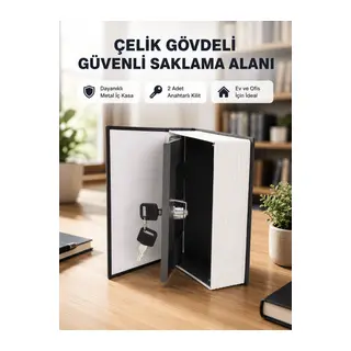 Anahtarlı Gizli Kitap Kasa – Metal İç Yapı, Kamuflajlı Sözlük Tasarım