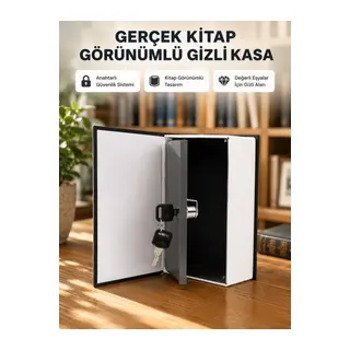 Sözlük Görünümlü Gizli Kitap Kasa – Anahtarlı Metal İç Kasa, Kompakt Boyut, Şık ve Güvenli Tasarım