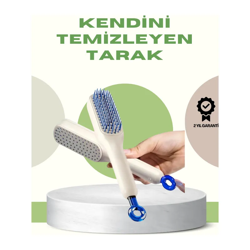 Anti-Statik Saç Tarağı – Kolay Temizlenebilir, Silikon Masaj Uçlu, Kompakt Boyut