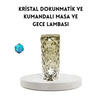 Kristal RGB LED Masa Lambası – Renkli Kumandalı Işık, Dekoratif ve Enerji Tasarruflu