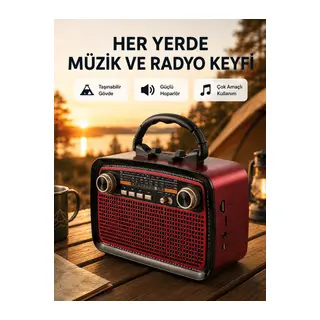 Kablosuz Bluetooth Hoparlör – Yüksek Ses Kalitesi, Uzun Pil Ömrü, FM ve AM Radyo Fonksiyonu