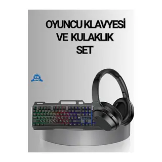 Işıklı Oyuncu Klavye Mouse ve Bluetooth Kulaklık Seti Türkçe Q USB