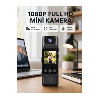 180 Derece Dönebilen Mini Kamera Full HD TFT Ekran Hareket Sensörlü (Kopya)
