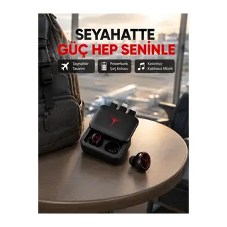 Bluetooth Powerbank Kulaklık – Kablosuz, Uzun Pil Ömrü, Dokunmatik ve Yüksek Ses Kalitesi