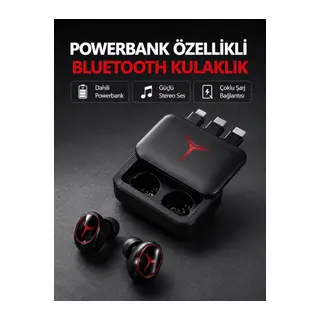 Powerbank Özellikli Bluetooth Kablosuz Kulaklık – Dokunmatik Kontrol, Uzun Pil Ömrü, Ergonomik Tasarım