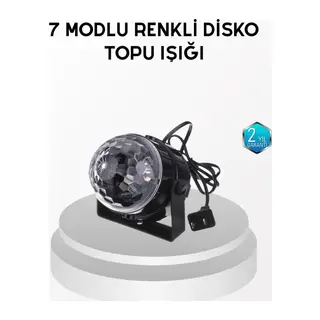 7 Renk Modlu Müzik Sensörlü Disko Topu – LED Işıklı Parti Aydınlatması