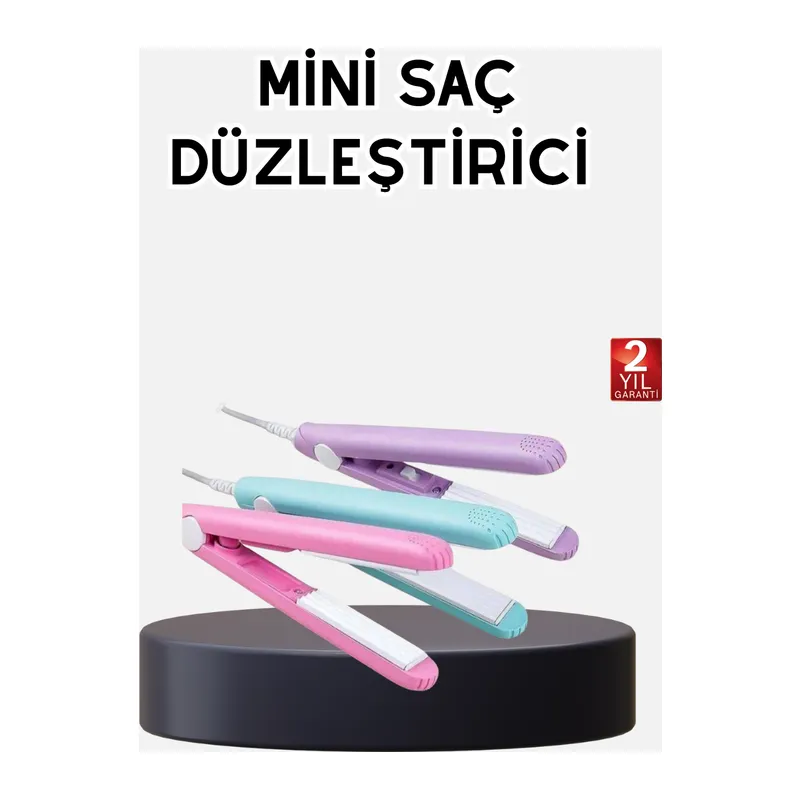Seyahat Tipi Mini Saç Düzleştirici – Seramik Kaplama, Hızlı Isınma, Kompakt Tasarım
