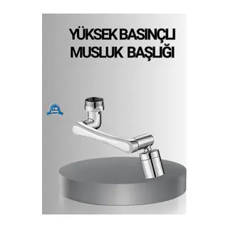1080° Dönebilen Musluk Başlığı Robotik Kol Havalandırıcı Çok Yönlü Su Yönlendirme