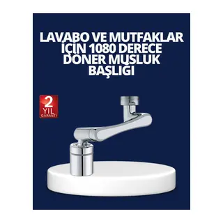 Esnek 1080° Musluk Başlığı 3 Eklemli Hareketli Su Modlu Lavabo Aparatı