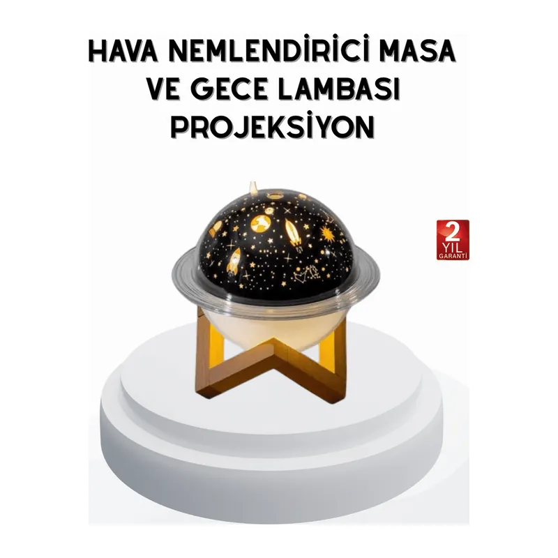 USB Mini Hava Nemlendirici ve Projeksiyon Lamba – Taşınabilir, Sessiz, Dekoratif Aromaterapi Cihazı