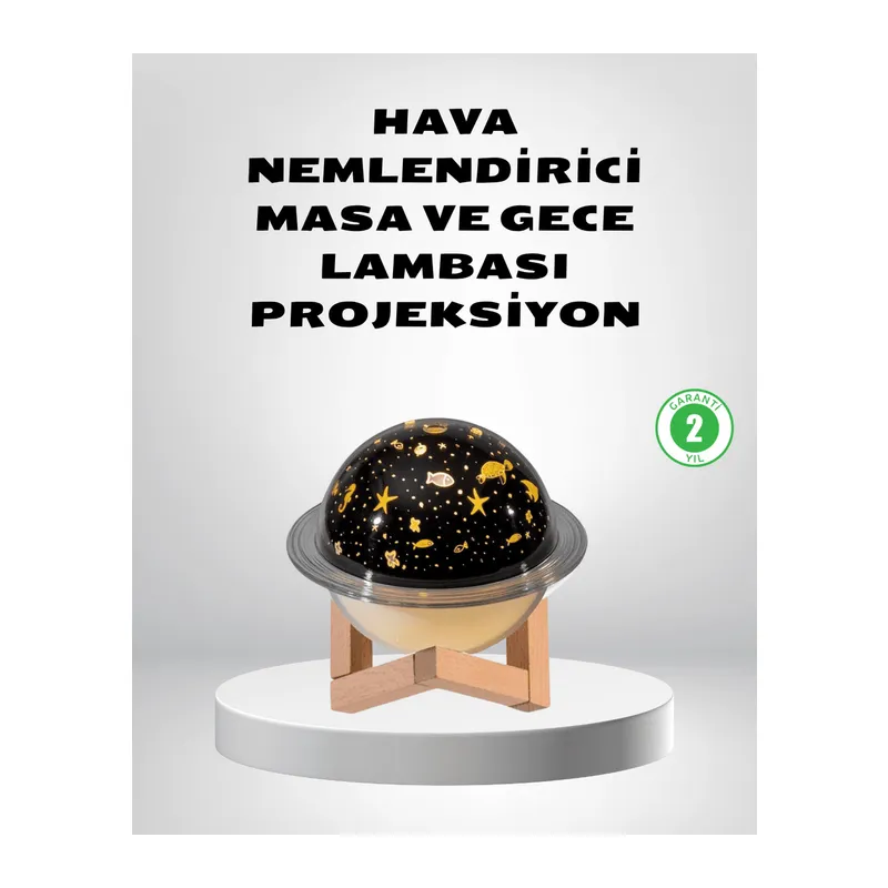 USB Projeksiyon Gece Lambası ve Hava Nemlendirici – Aromaterapi Destekli, Taşınabilir Mini
