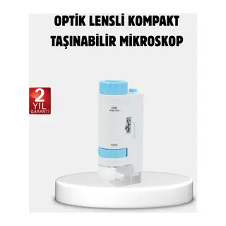 Taşınabilir Eğitim Mikroskobu 80X–200X LED Işıklı ve Darbeye Dayanıklı