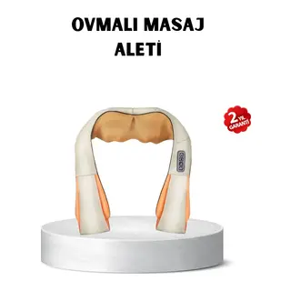 Ergonomik Ovmalı Masaj Aleti – Isıtmalı, Yoğurmalı, Boyun ve Bel Rahatlatıcı Masaj Makinesi