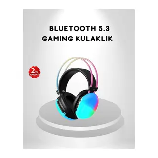 RGB Işıklı Kablosuz Kulaklık Bluetooth 5.3 800mAh Ergonomik IPX4 Dayanıklı