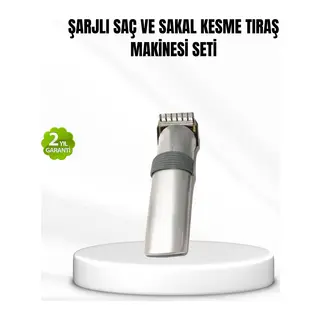 Şarjlı Saç ve Sakal Kesme Makinesi – Paslanmaz Çelik Bıçak, Ayarlanabilir Başlık