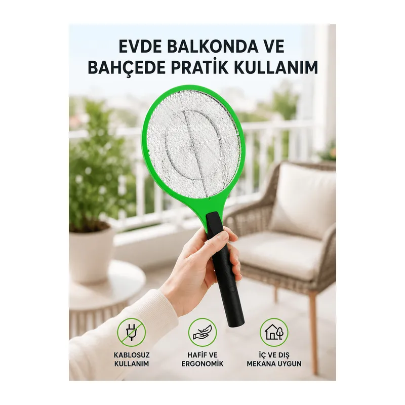 Pil ile Çalışan Elektronik Sinek Öldürücü – Çocuk ve Evcil Hayvan Dostu Tasarım