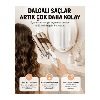 Bukle Saç Maşası – Kolay Kullanım, Sağlıklı Bukleler yüksek ısılı Yeni Nesil