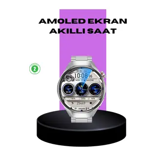 Akıllı Saat Metal Kordonlu Tam Ekran AMOLED – Arama ve Sağlık Takip Özellikli