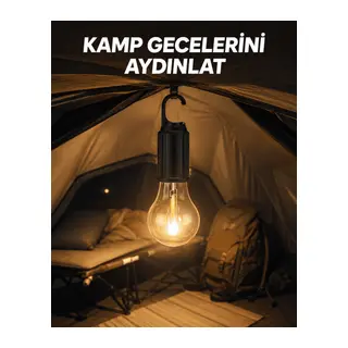 Type-C Şarjlı LED Kamp Lambası – Uzun Ömürlü Pil ve Yüksek Parlaklık