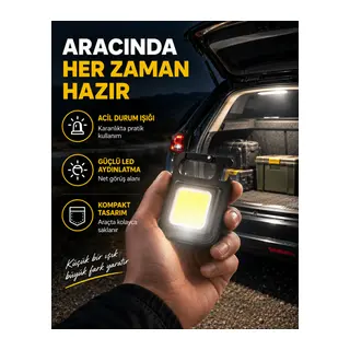 Süper Parlak 800 Lümen LED Fener – USB Şarjlı, 3 Işık Modlu, Mini Taşınabilir ve Anahtarlık Tipi Yeni Nesil