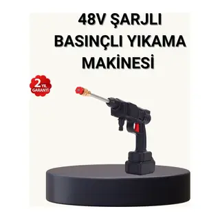 Taşınabilir Basınçlı Yıkama Makinesi – 5m Hortumlu, Köpük Şişeli, 48V Güçlü