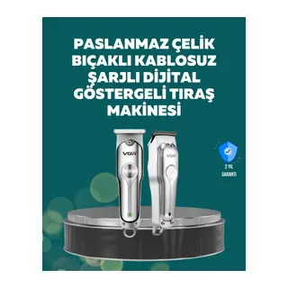 Profesyonel Saç ve Sakal Kesme Makinesi – Şarjlı, Sessiz Motor, Ayarlanabilir Tarak