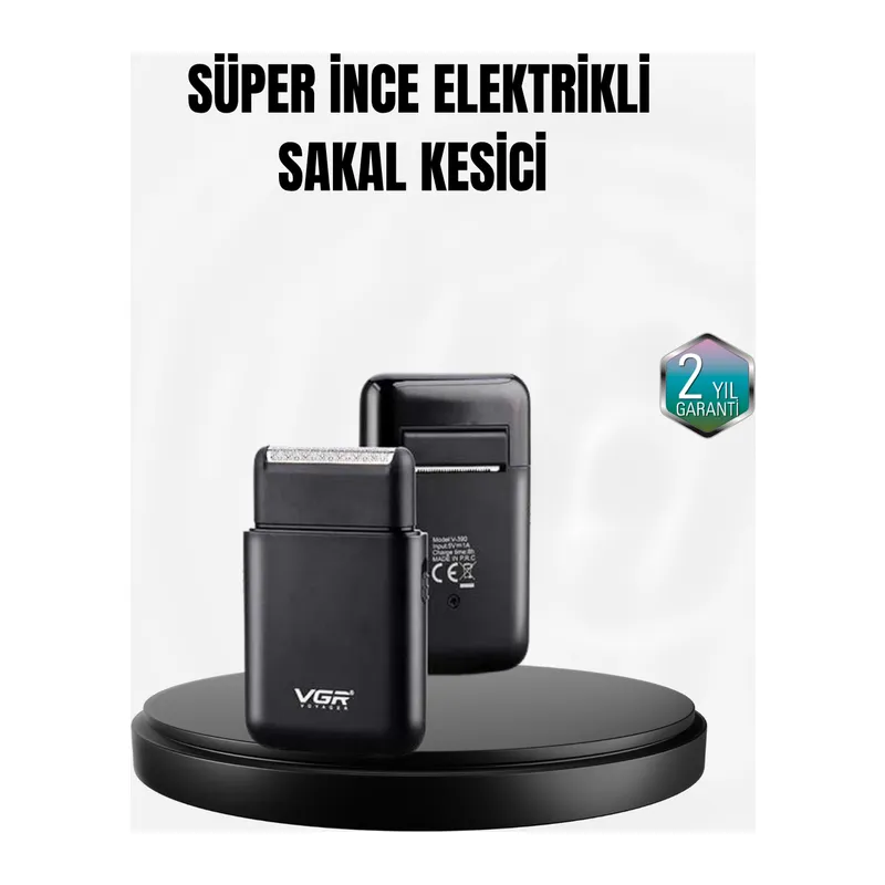 Taşınabilir Elektrikli Tıraş Makinesi USB Şarjlı 5W Motor ve 0.3 mm Hassas Kesim