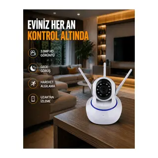 Full HD Akıllı IP Kamera – Gece Görüşlü, Hareket Sensörlü, Çift Yönlü Ses ve Online Kayıt Özellikli Yeni Nesil