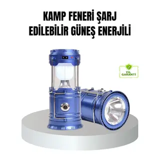Güneş Enerjili Kamp Lambası Şarjlı Taşınabilir Kompakt Açık Hava Işığı