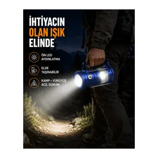 USB Şarjlı Çok Fonksiyonlu Kamp Feneri – Taşınabilir ve Dayanıklı
