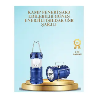 Güneş Enerjili Kızaklı Şarjlı Büyük Boy Kamp Feneri – USB Çıkışlı, Katlanabilir, Çok Fonksiyonlu