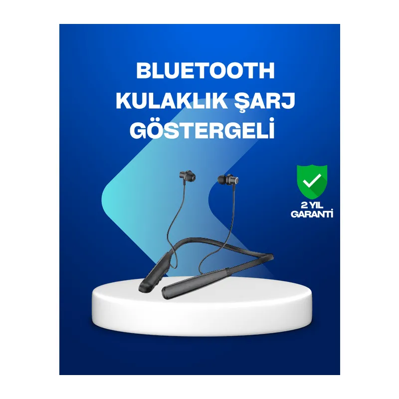Boyun Askılı Kablosuz Bluetooth Kulaklık – Aktif Gürültü Önleme, LCD Ekranlı