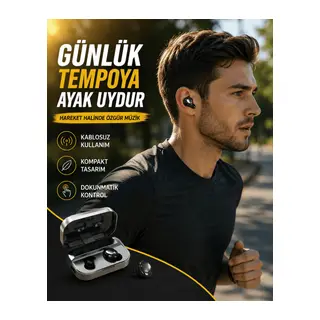 LED Ekranlı Kablosuz Kulaklık – Gürültü Önleyici Mikrofon ve Dokunmatik Özellikli