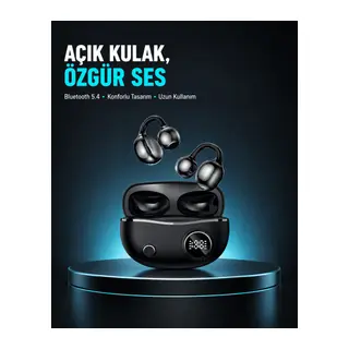 Açık Kulak Bluetooth Kulaklık 5.4 APTX Destekli Ergonomik Tasarım
