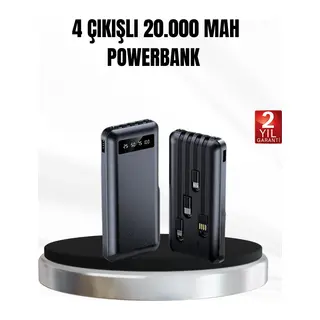 Powerbank 20000 mAh LED Fenerli ve Çoklu Güvenlik Korumasına Sahip