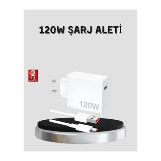 120W Hızlı Şarj Başlığı Ultra Güçlü Type-C Adaptör Kablo Dahil