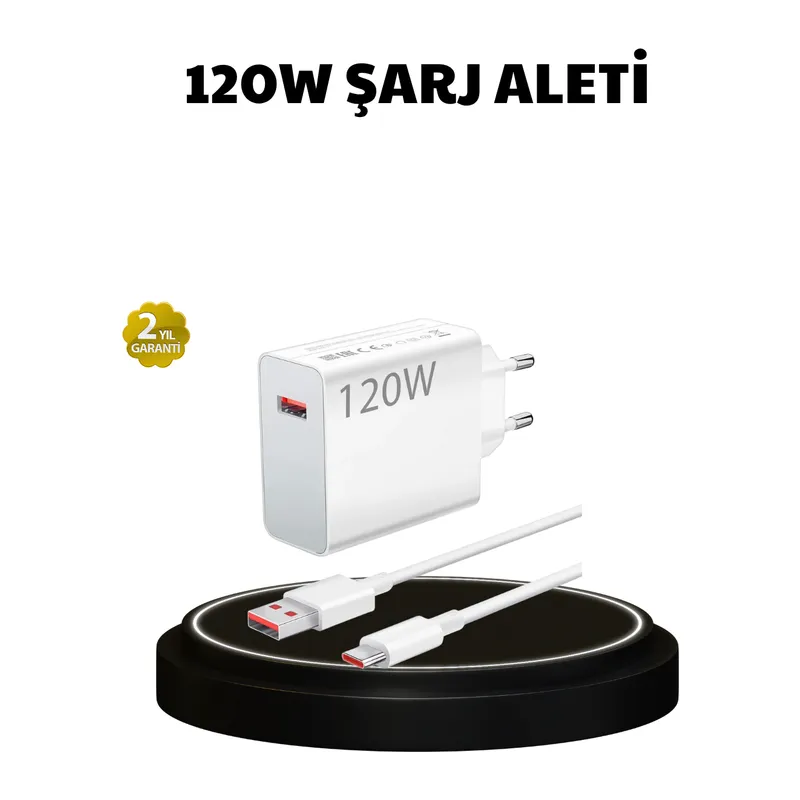 120W Ultra Hızlı Şarj Adaptörü USB-C Destekli Güçlü Şarj Teknolojisi