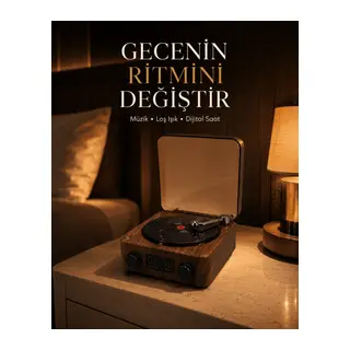 Gece Lambası Bluetooth Hoparlör Dijital Saat Çok Fonksiyonlu Su Dalgası Işıklı